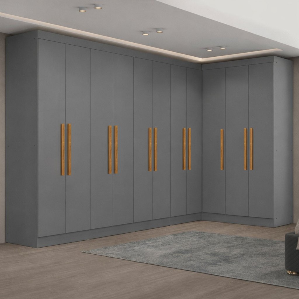 Guarda-roupa Modulação 11 Portas Canto Paris Ônix em Oferta na Shopee