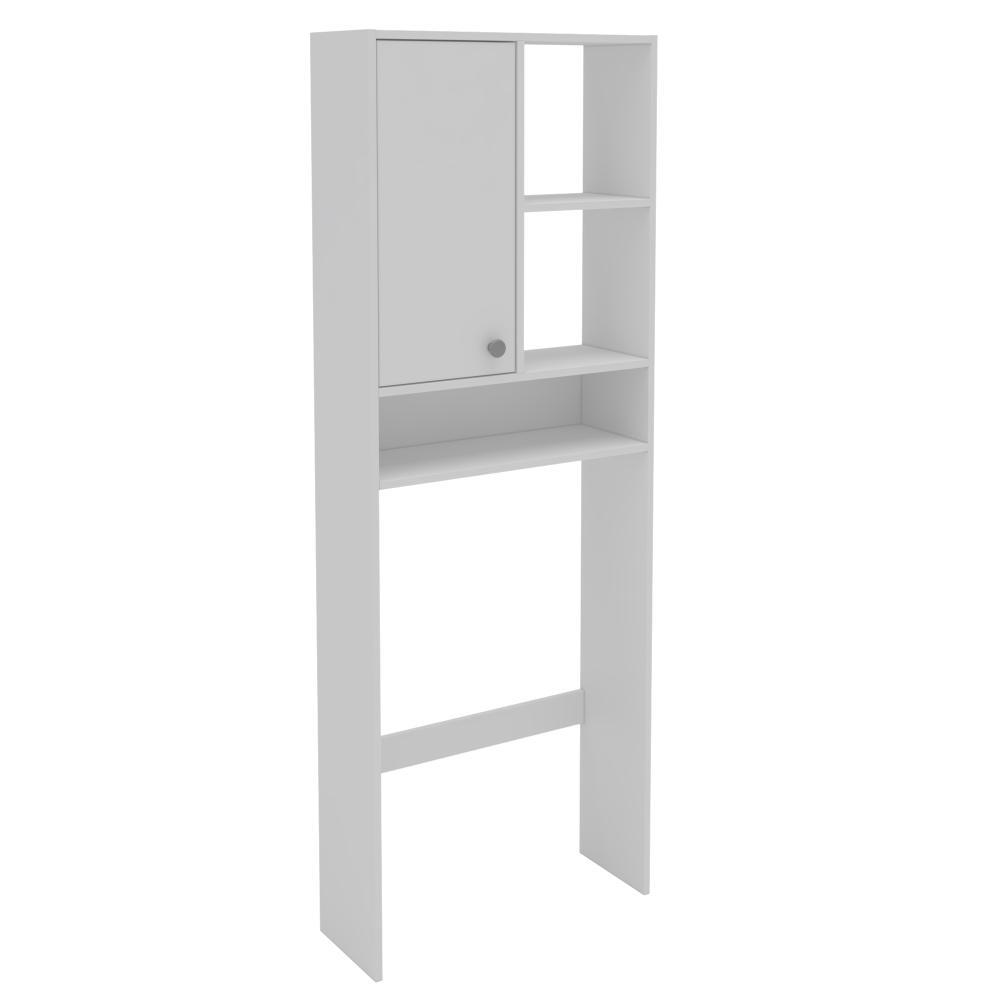 Armário de Banheiro para Vaso Sanitário 1 Porta 3 Nichos 60cm Cor Branco - Mademóvel