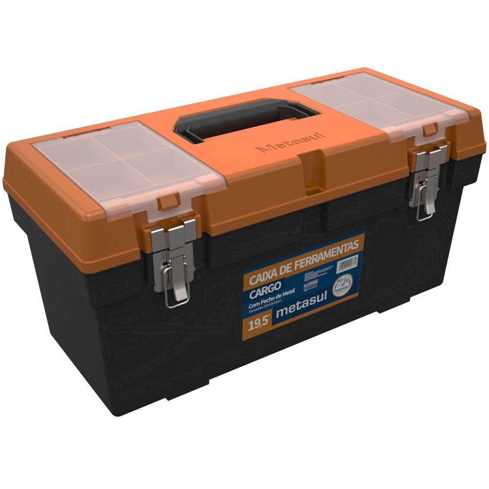 Caixa plástica para ferramentas 19,5" com bandeja  - Metasul