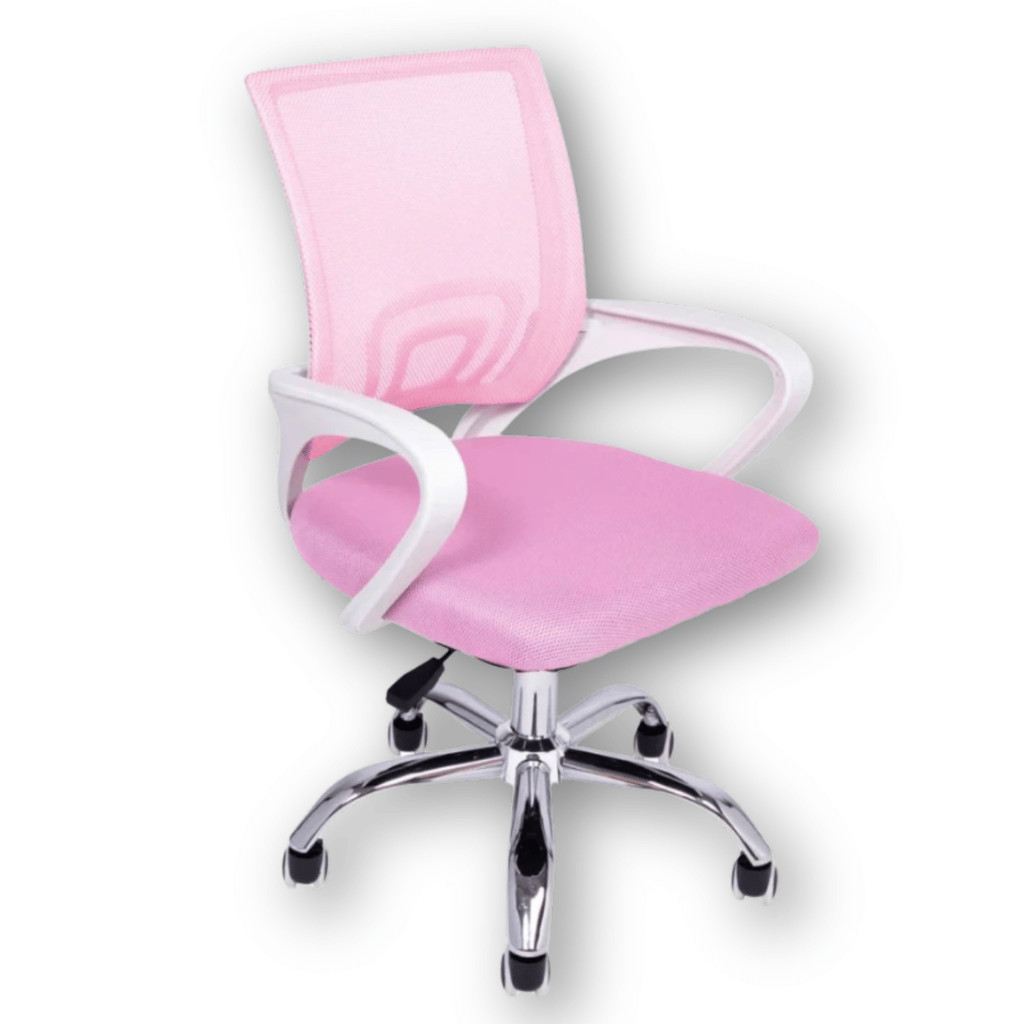 Cadeira de Escritório Oficial Begonia Tela Mesh Rosa