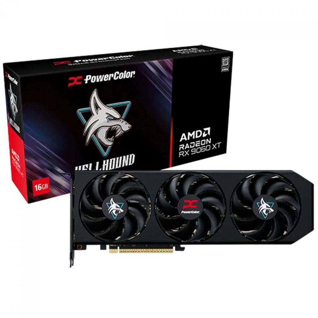 Placa de Vídeo PowerColor Hellhound AMD Radeon RX 9060 XT, 16GB, GDDR6, FSR, Ray Tracing em Oferta na Shopee