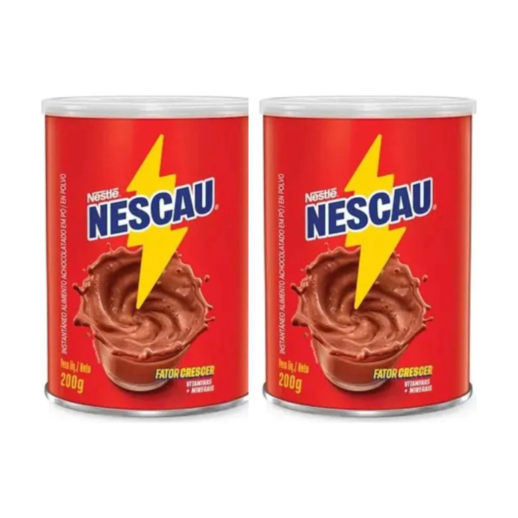 Achocolatado Em Pó Nescau Lata 200g - Kit com 2