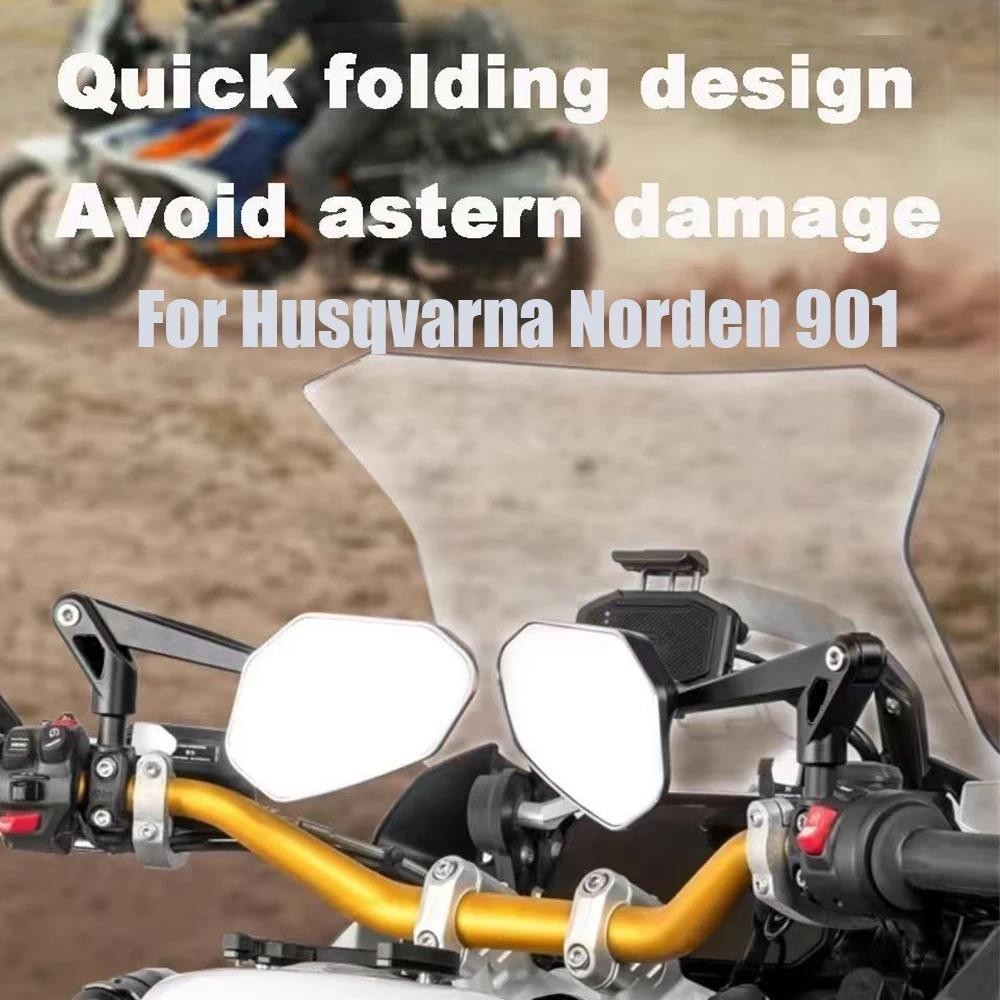 Para Husqvarna Norden 901 Acessórios De Espelho De Motocicleta 901 2023-CNC Alumínio Dobrável