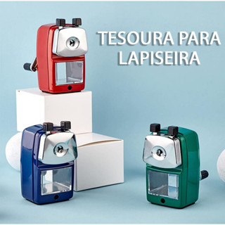 Apontador manual para mesa com gaveta transparente: essencial para alunos e seguro para crianças em Oferta na Shopee