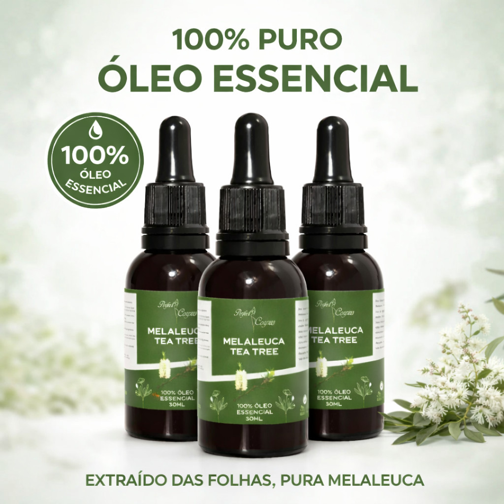 Óleo Essencial De Melaleuca 100% Puro 30ml Contra Micose Acne em Oferta na Shopee