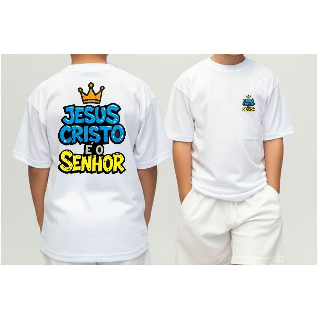 STREETGANG Camiseta Infantil Malha 30.1 100% Algodão Juvenil Estilosa Camisa Religiosa Jesus Cristo é o Senhor