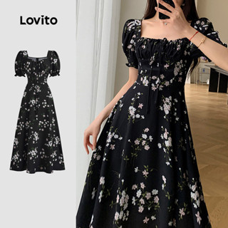 Lovito Vestido Elegante Floral Com Cadarço Vestido De Verão Para Mulheres L123ED059 em Oferta na Shopee