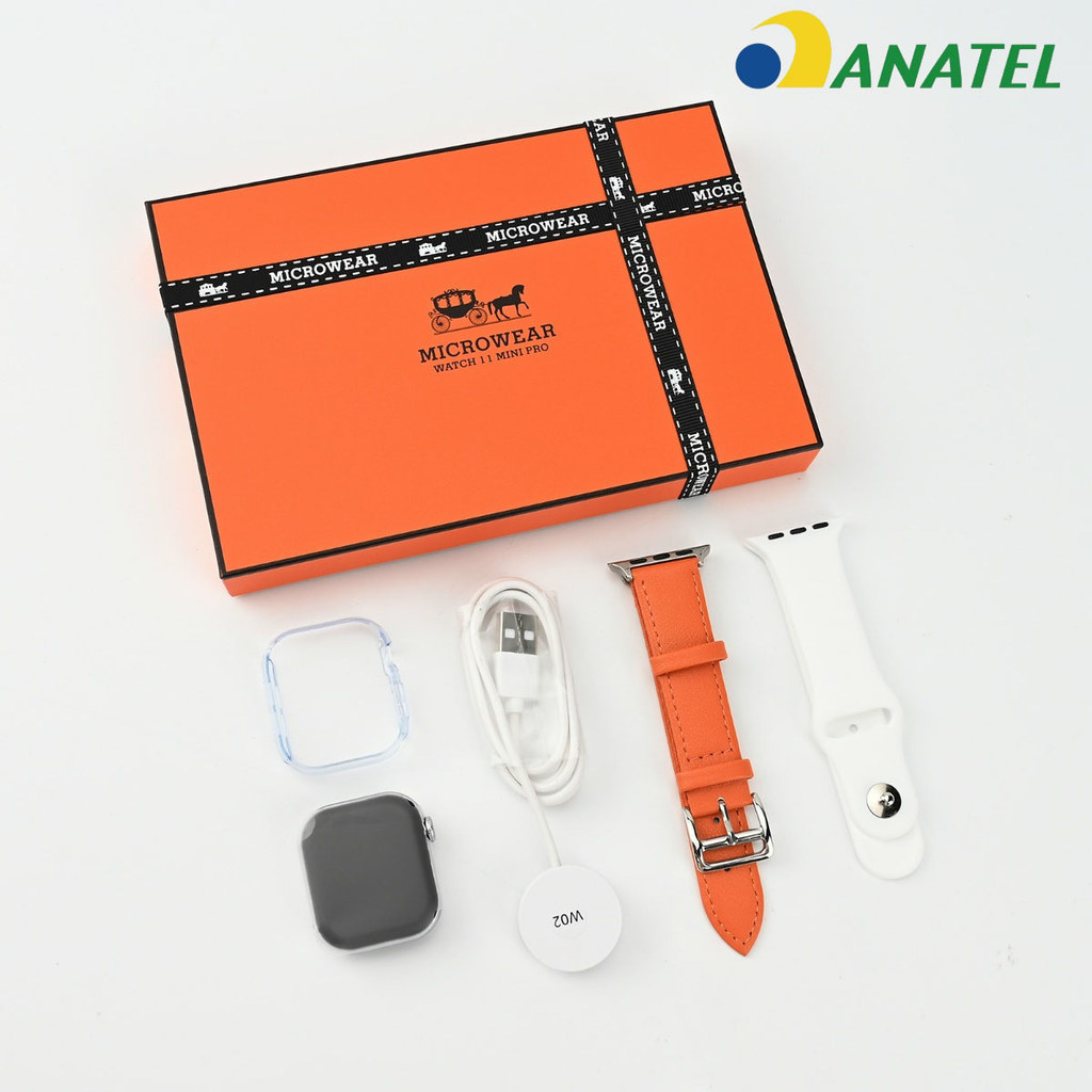 Smartwatch Watch S11 MiniPro 37mm x 42mm – 2 Pulseiras + Capa – Música, Clima, Monitor Cardíaco + NFC