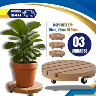 Kit 3 Suportes Redondos com rodinhas para vasos galões e baldes Botijão de Gás em Oferta na Shopee