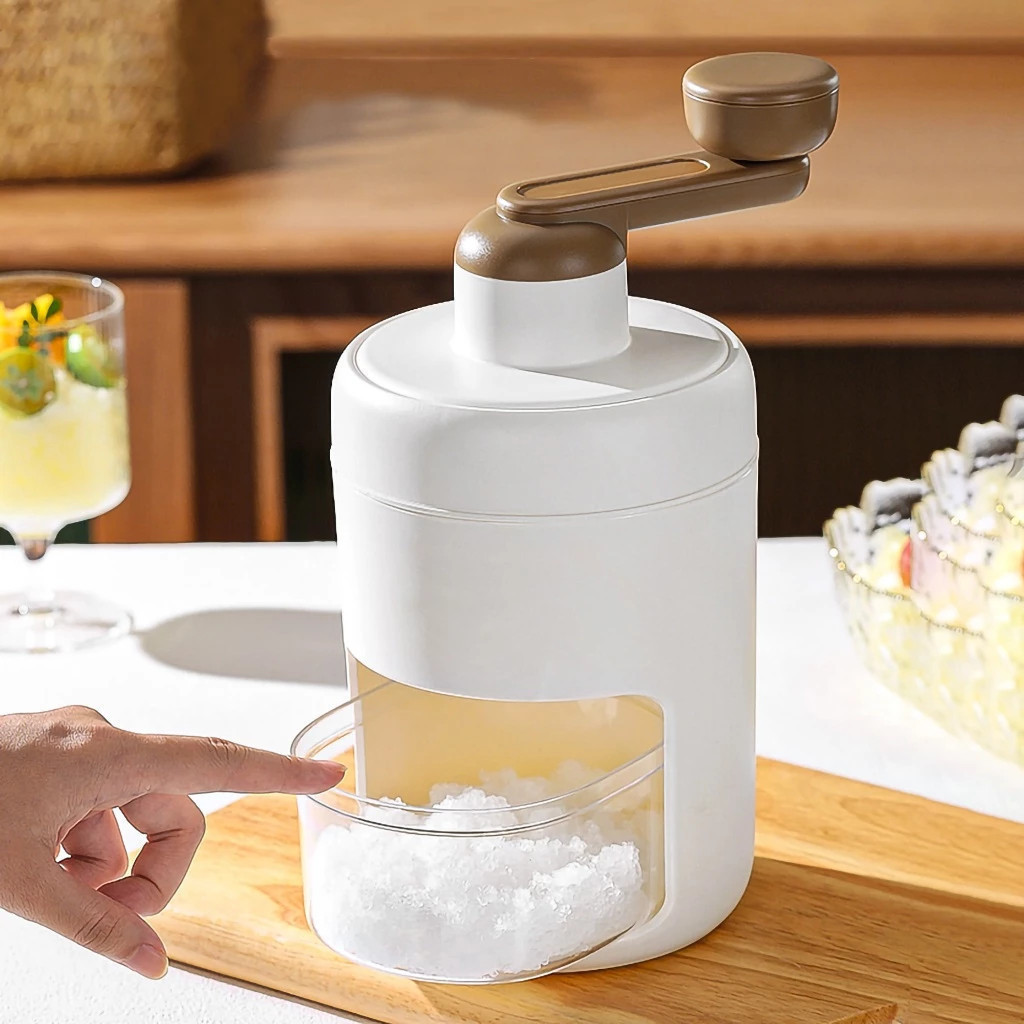 Triturador Gelo Manual Drinks Raspadinha Sobremesa Triturar Cubos Portátil Manivela