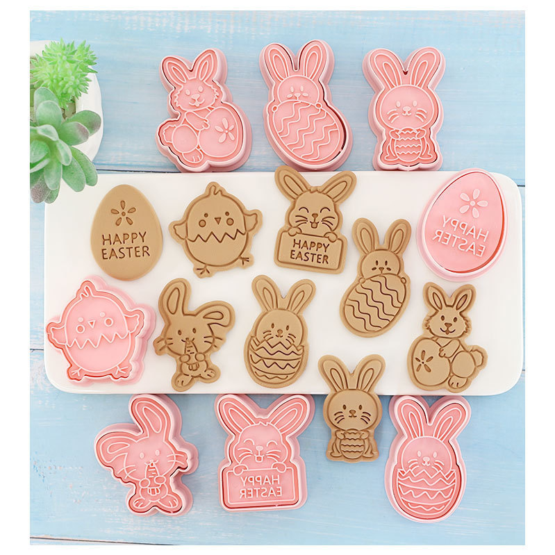 Conjunto de presente de Páscoa perfeito! Conjunto de 8 moldes de coelho e ovo para biscoitos, cupcakes...