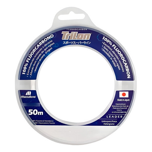 Linha Mazzaferro Trilon 100% Fluorcarbono 0,80mm 78,7lb- 50m Incolor