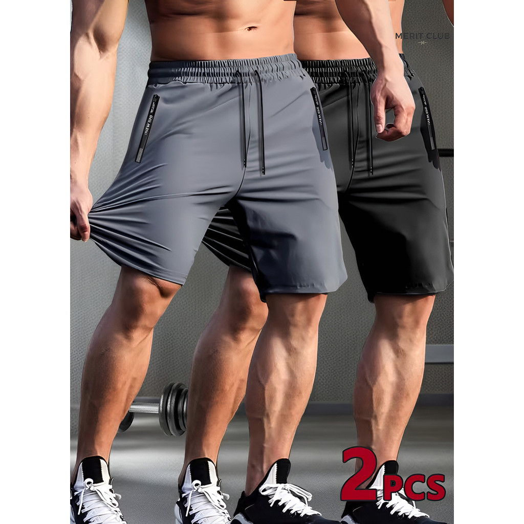 Bermuda Masculina Slim Fitness Esportiva Com Elastano Poliamida Kit 2