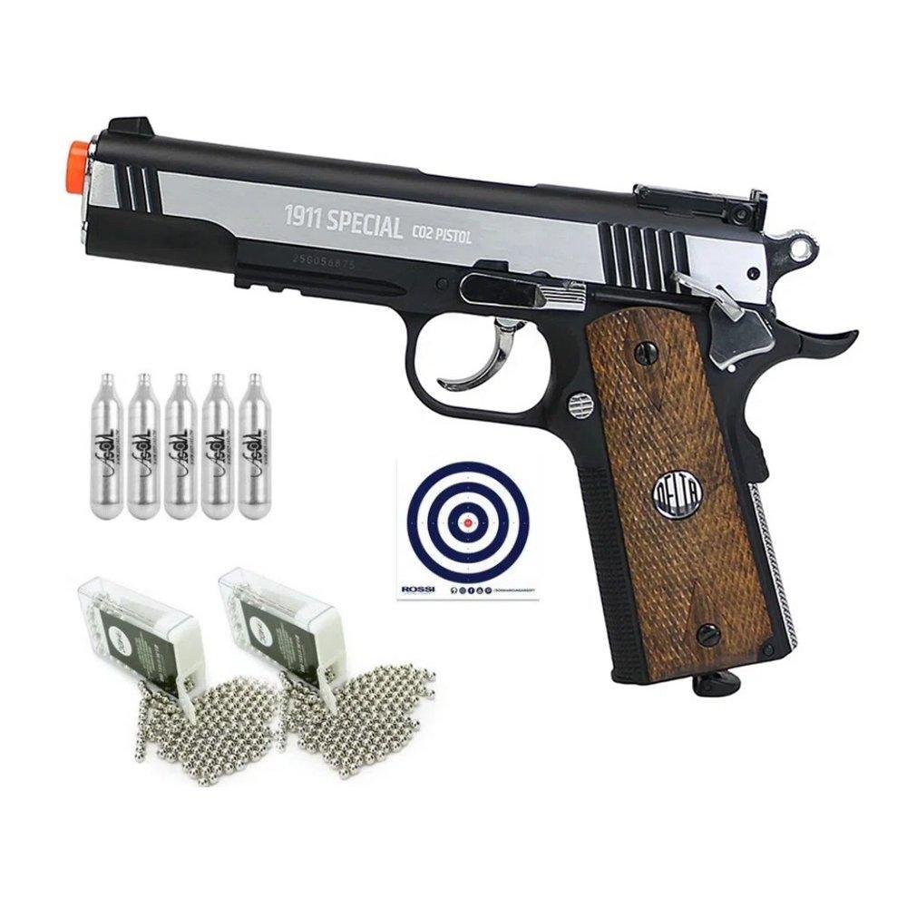 Pistola Pressão CO2 Colt 1911 Special 4,5+Co2+Esferas+alvo em Oferta na Shopee