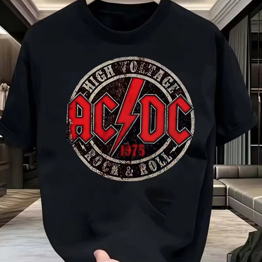 Camiseta Masculina Rock Rock Vibes Estampada Lançamento Camiseta 100% Algodão Camisetão  Oversized - Ohana