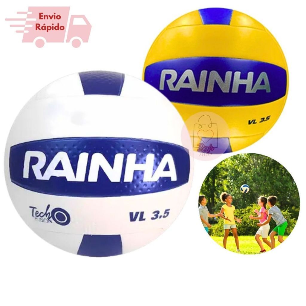Bola De Vôlei Rainha 3.5 Original Treino Quadra Praia Amarela Branca