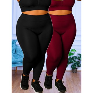 Kit 2 Calça Legging Leg Plus Size Academia Treino Suplex Reforçada em Oferta na Shopee