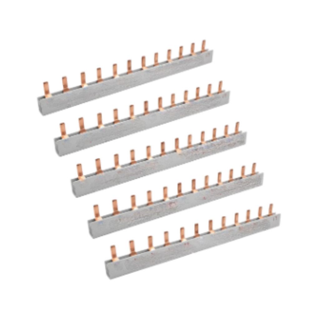 Kit 5 Barramentos Tipo Pente Trifásico 12 Polos 21cm DIN63A