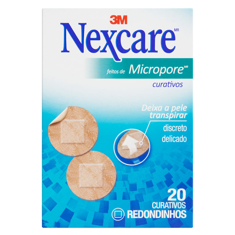 Curativo Nexcare Micropore Redondinhos com 20 Unidades em Oferta na Shopee