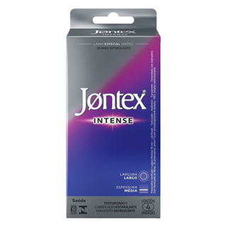 Preservativo Jontex Intense Largo de Espessura Média 4 Unidades em Oferta na Shopee