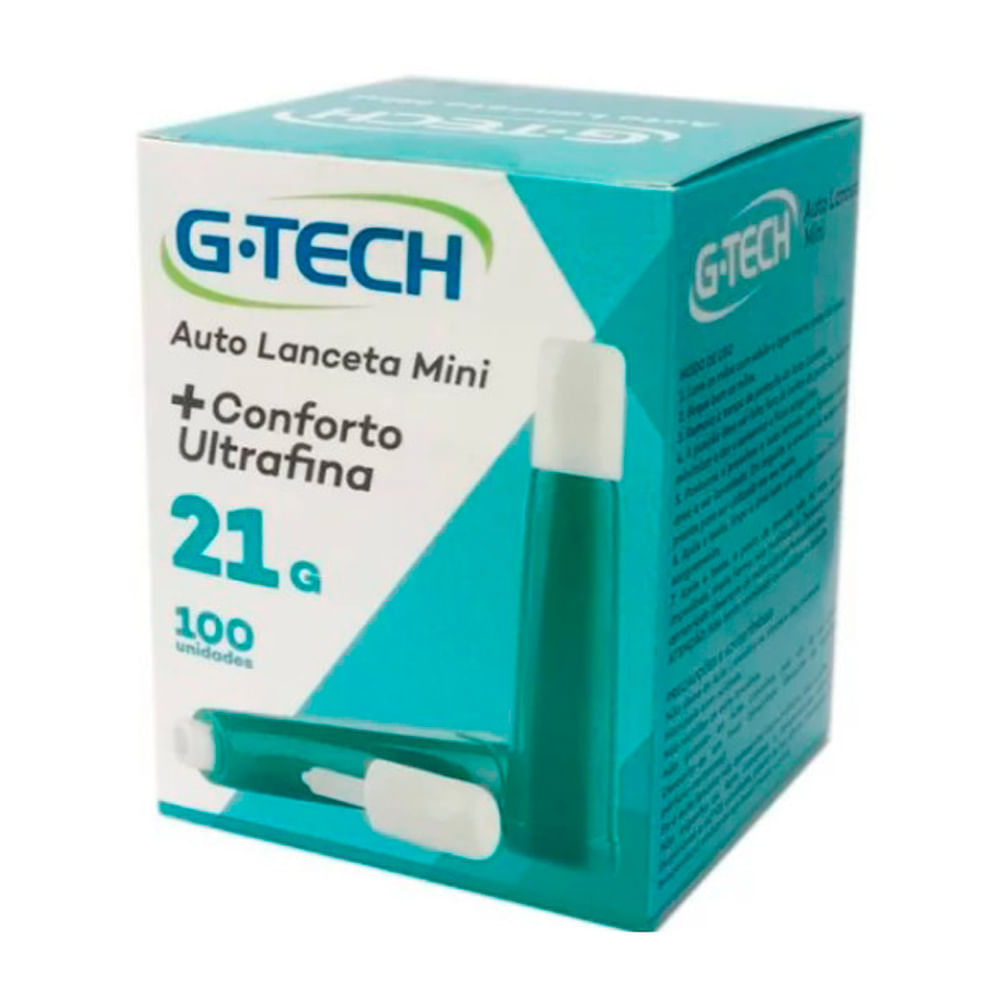 Auto Lanceta G -Tech Mini 21G + Conforto Ultrafina Com 100 Unidades em Oferta na Shopee