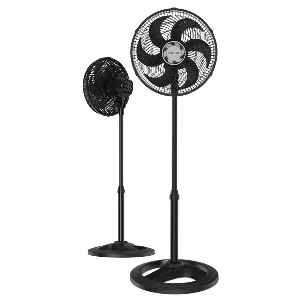 Ventilador de Coluna Silencioso Turbo 30cm 6 Pás Preto Ventisol em Oferta na Shopee