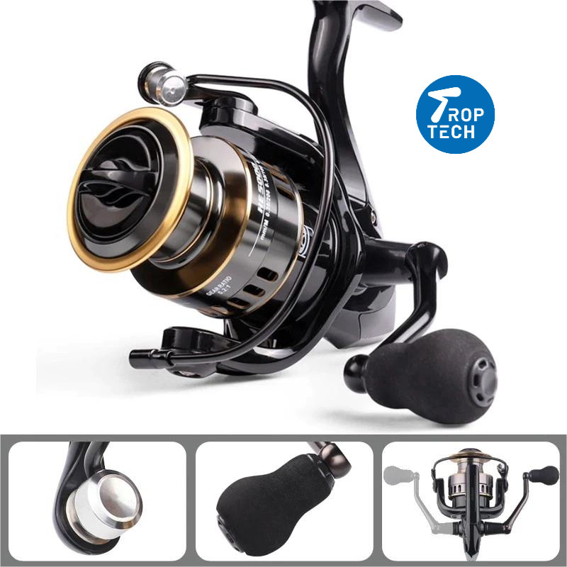 Molinete de Pesca de Alta Qualidade HD1000-7000 Metal EVA com Arraste 10kg para Água Salgada e Mar