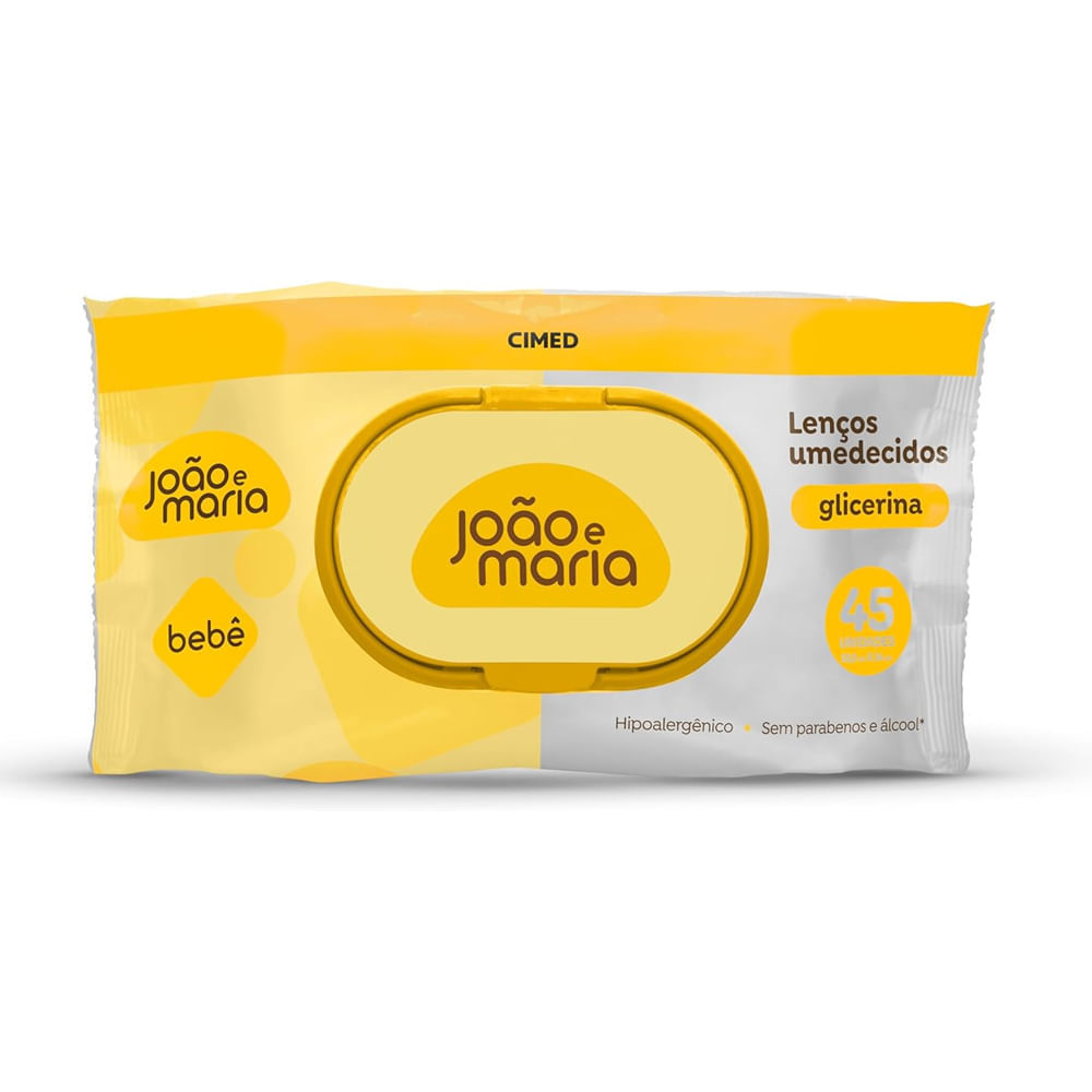 Lenços Umedecidos João E Maria Glicerina 45 Unidades em Oferta na Shopee