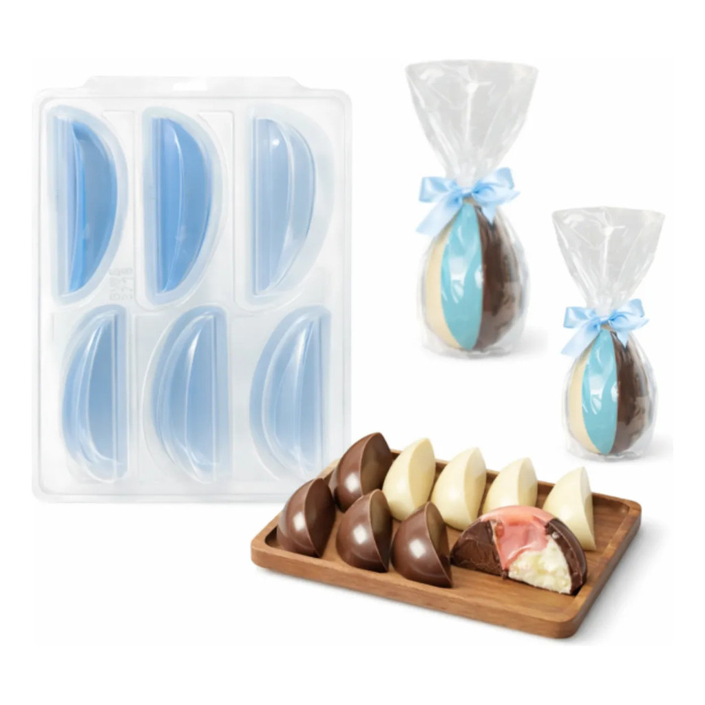 Forma Ovo de Páscoa Fatias Acetato e Silicone Molde Reutilizável em Oferta na Shopee