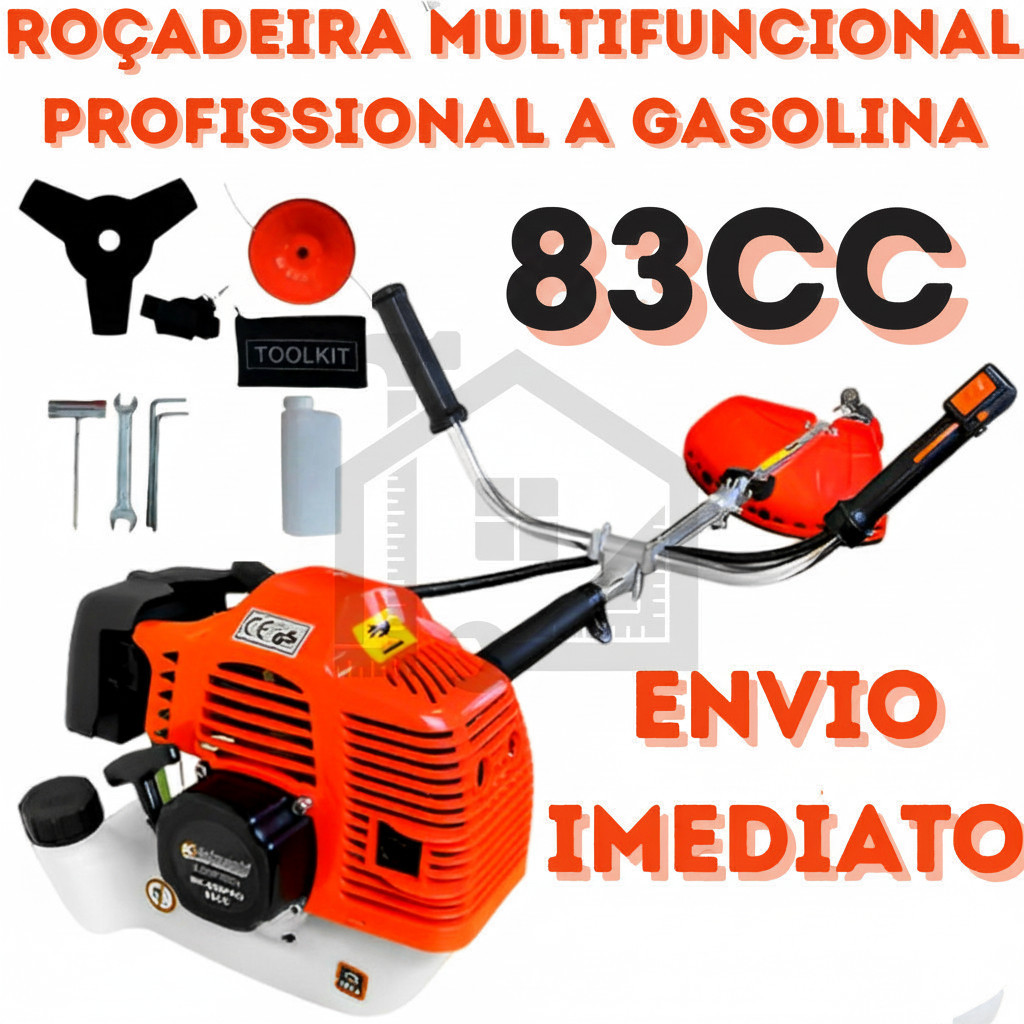 Roçadeira a Gasolina Multifuncional 5 em 1 83cc Nakasaki Profissional Alta Potência para Grama e Jardim