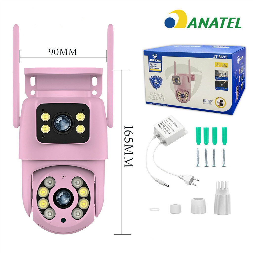 Câmera de segurança YOOSEE IP66 Wi-Fi com lente dupla e sensor de movimento 360°  FANG