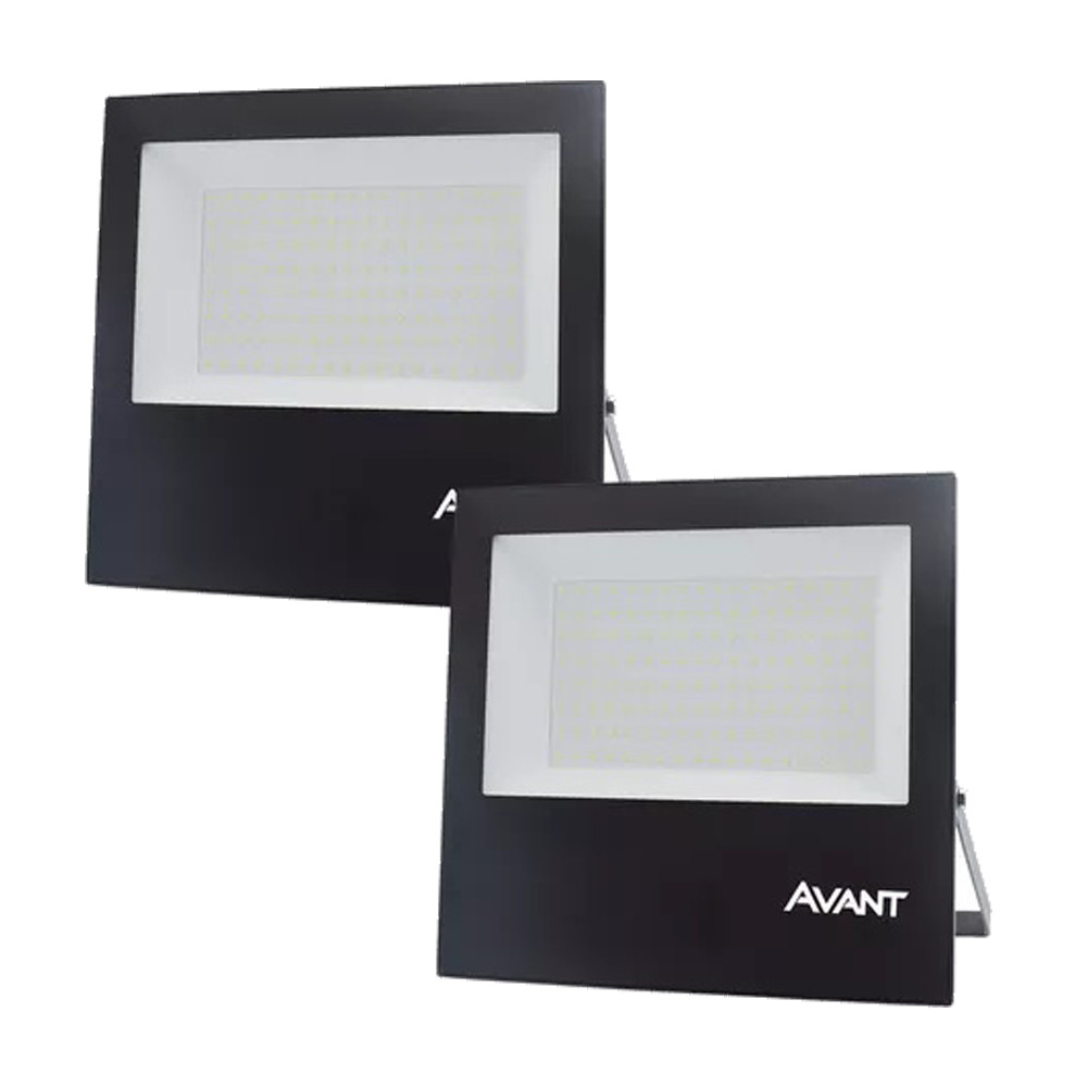 2 Refletor Led 150w Bivolt Branco Frio 6500k Comércio Avant