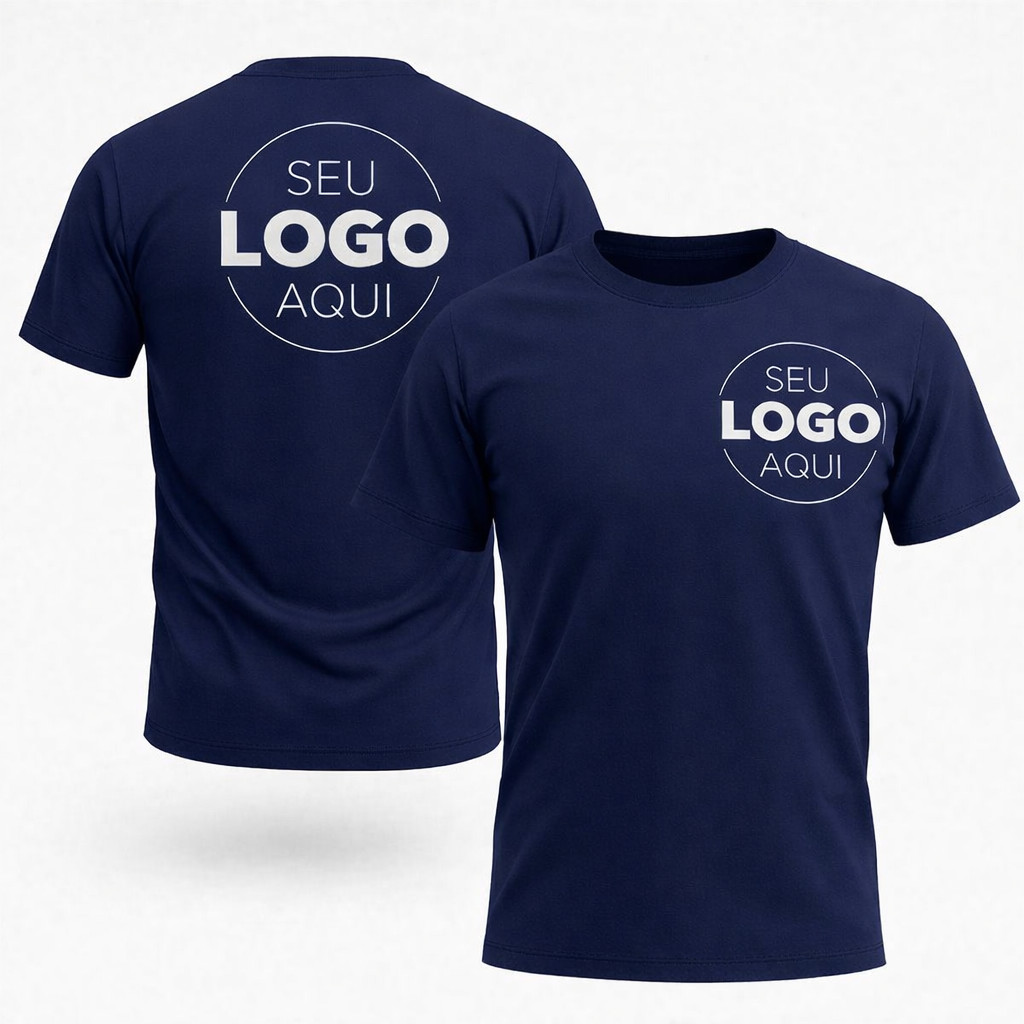 Camisa Basica Personalizada Logo Estampa Imagem Uniforme Empresa 100% Algodão