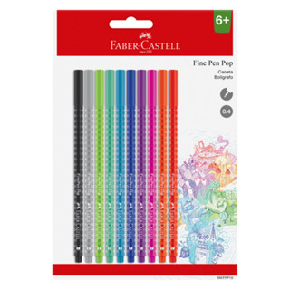 Caneta Ponta Fina 0.4mm Fine Pen Pop - Com 10 Unidades - Faber Castell em Oferta na Shopee