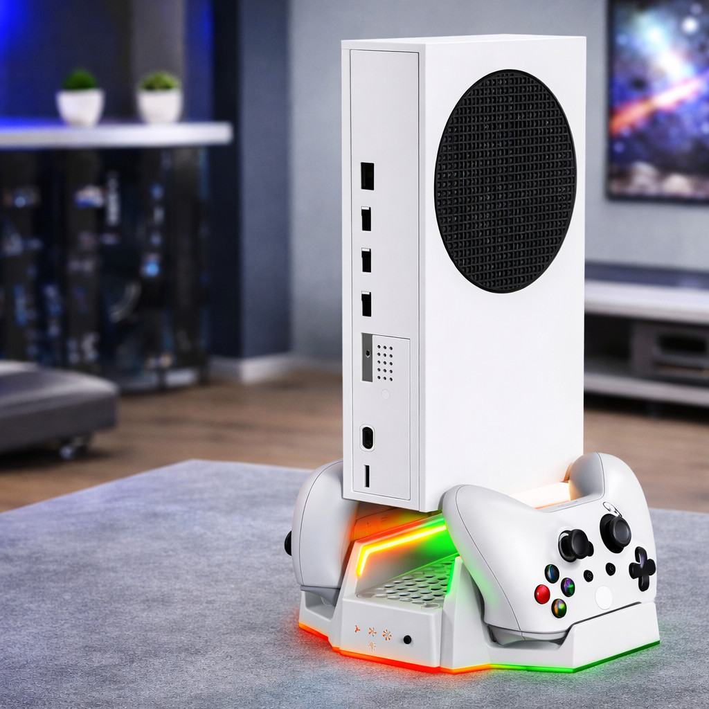 Stand Xbox Series S com Cooler 3 Velocidades RGB e Doca Dupla USB-C Gamer TYX-0663D
