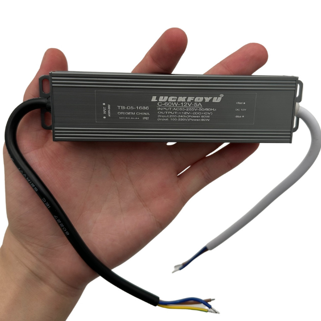 Fonte Chaveada Blindada 12v 5a A Prova D Água Ip67 Bivolt