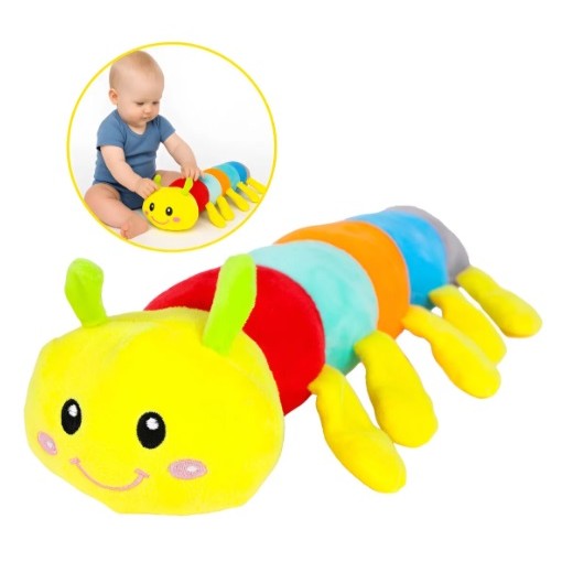Brinquedo Centopéia Pelúcia Colorida 42cm For Kids - Macia e Interativa