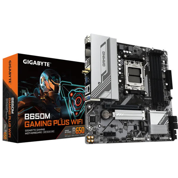 Placa Mãe Gigabyte B650M Gaming Plus WiFi DDR5 Socket AM5 Para Processadores AMD Ryzen