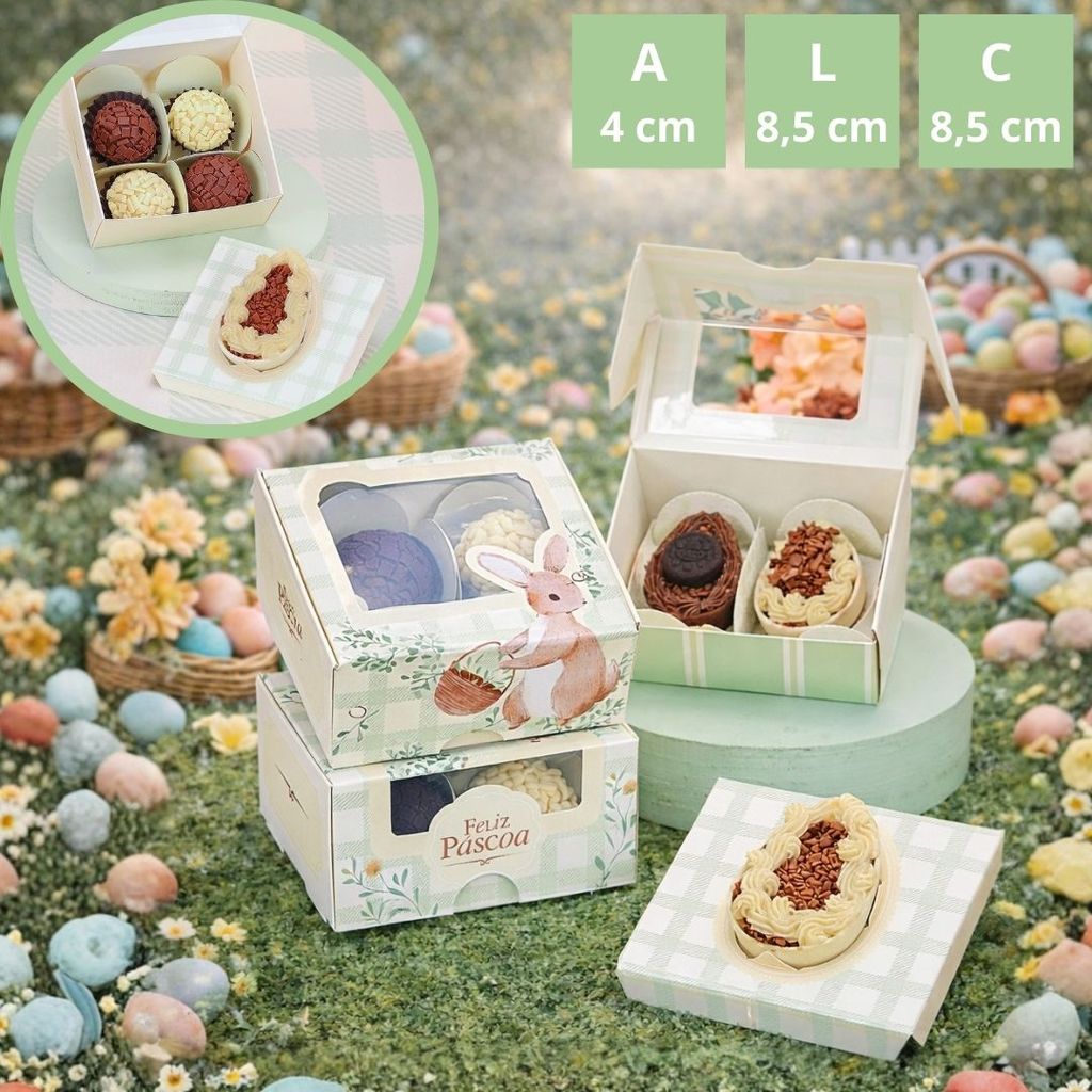 20 EMBALAGEM PARA 4 DOCES OU OVO 50G FLORIR 5480 ( PASCOA JANGO 2026 ) em Oferta na Shopee