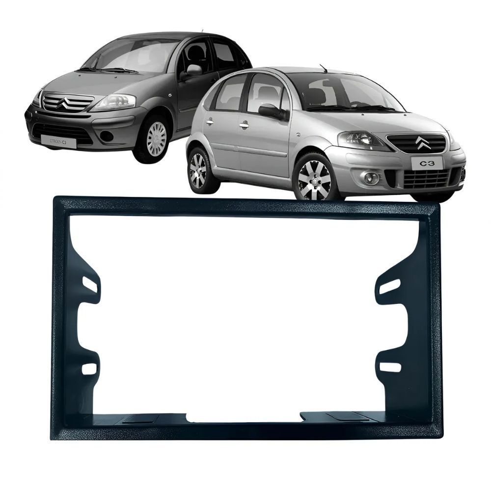 Moldura Tela Central 2din Multimidia Dvd Mp5 Som Citroen C3