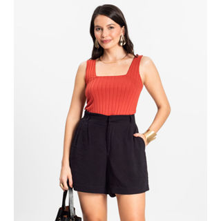 Regata Canelada Feminina Infinita Cor Laranja em Oferta na Shopee