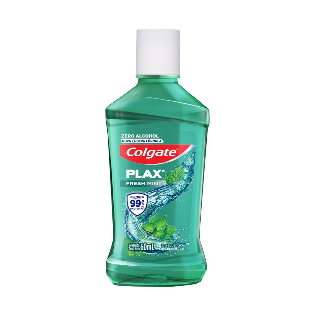 Solução Bucal Colgate Plax Fresh Mint com Flúor sem Álcool 60ml em Oferta na Shopee