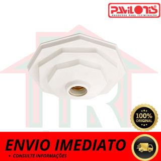 Plafon Octagonal Luminaria Teto 910 Branco E27 110/220V Pavilonis em Oferta na Shopee