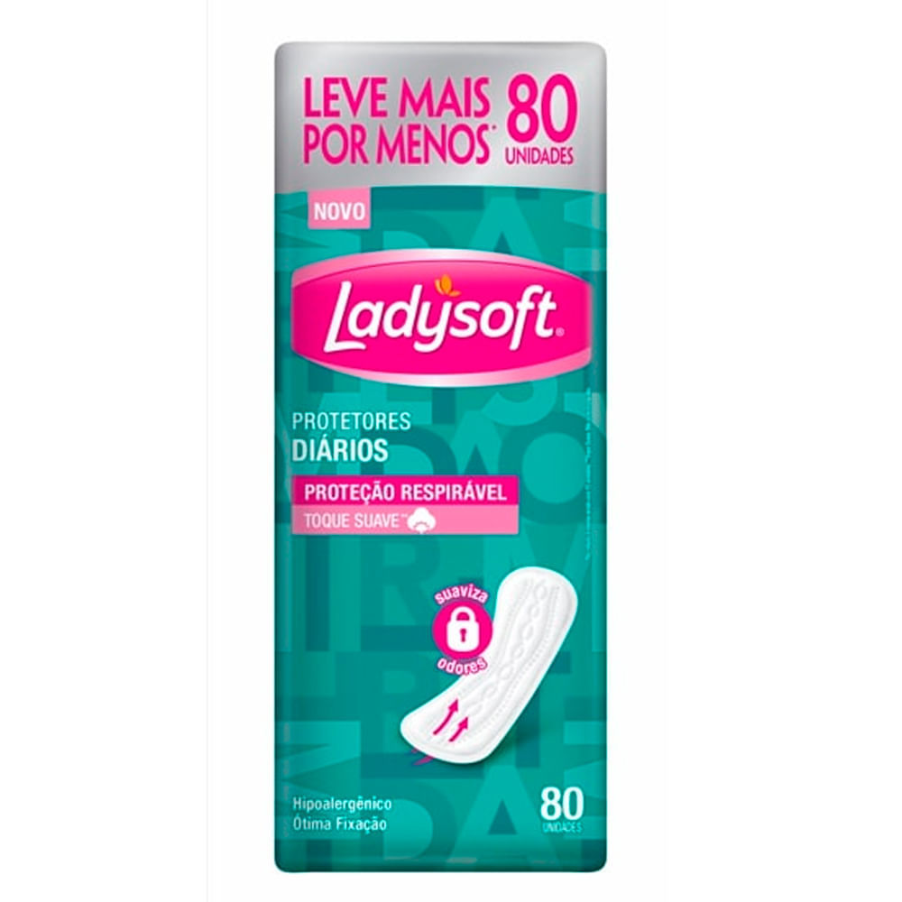 Protetor Diário Ladysoft Proteção Respirável Com 80 Unidades em Oferta na Shopee