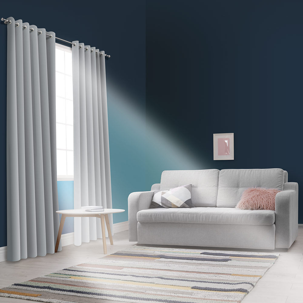 Cortina Blackout PlastLeo 1,40x2,00m Cinza com Ilhós Pvc em Oferta na Shopee