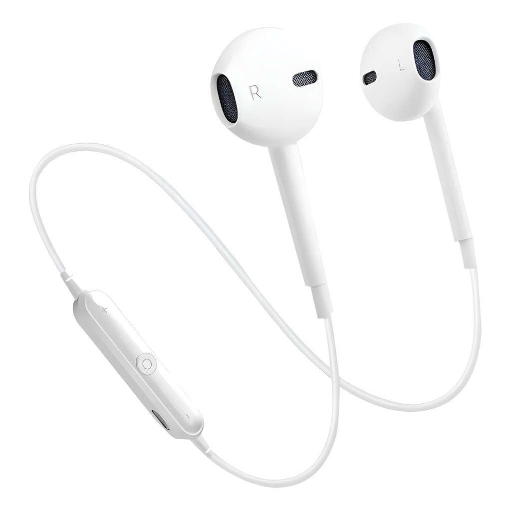 Fone Bluetooth Kapbom S6 Branco Sem Fio Cancelamento de Ruído Microfone Som Estéreo Android iPhone