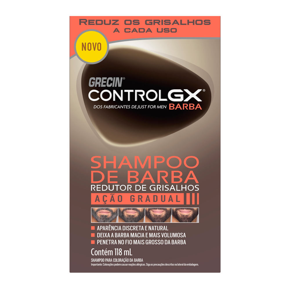 Shampoo para Barba Grecin Control Gx Redutor de Grisalhos 118ml em Oferta na Shopee