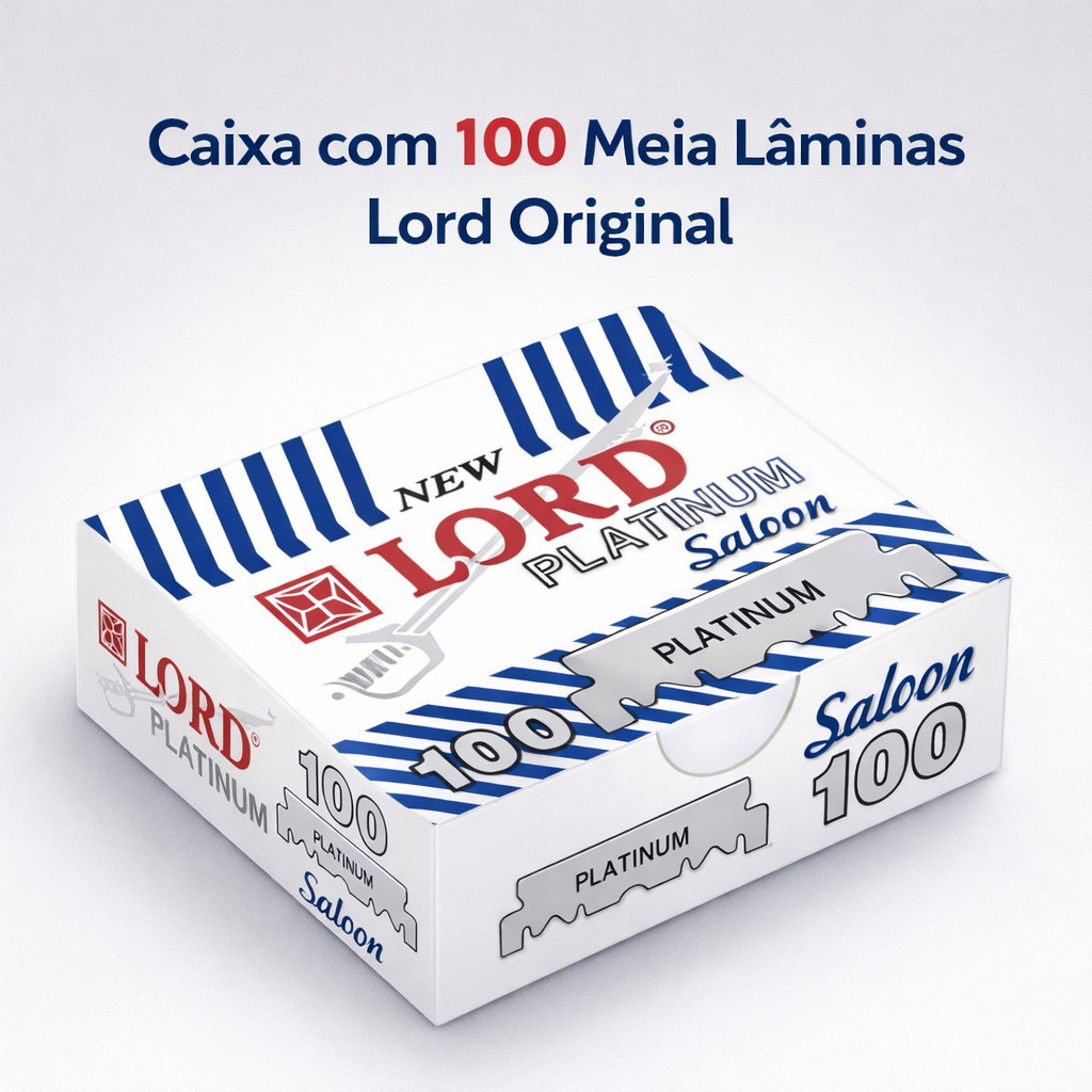 Lord 100 Lâminas Para Barba Platinum - Meia Lâmina Original Alta Qualidade