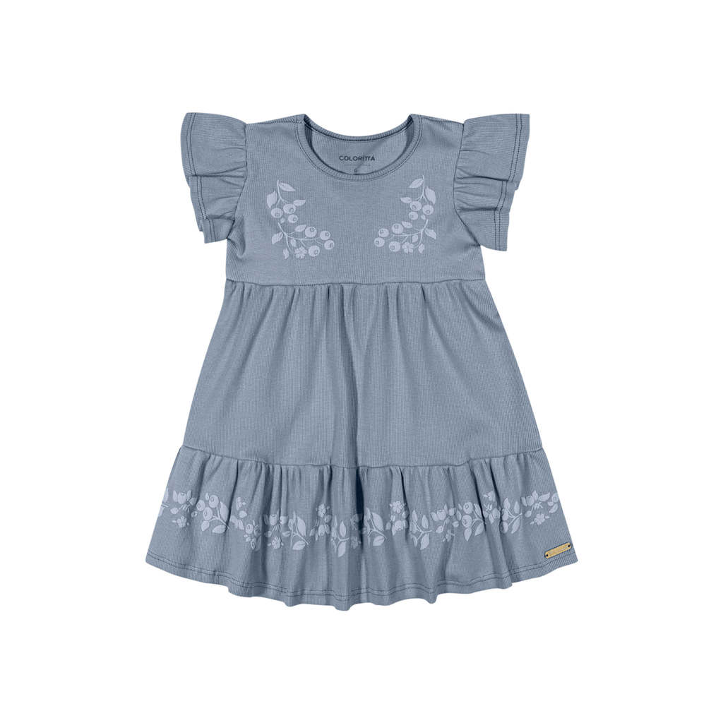 Vestido Bebê Menina Ribana Com Babado Colorittá Azul em Oferta na Shopee