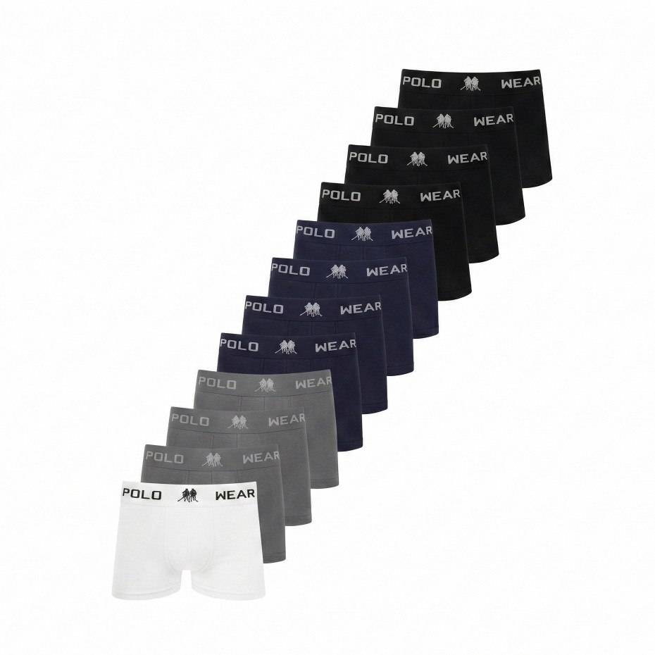Kit 12 Cuecas Boxer Polo Wear Microfibra Sortido Sem Costura Masculinas Cueca Box Confortável